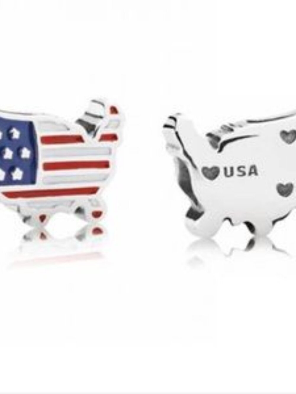 Pandora Silver United States Map USA Enamel Charm
